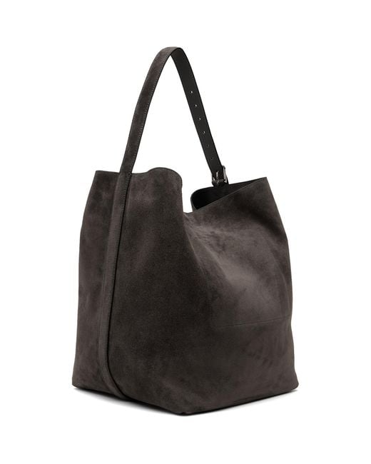 Totême Black Belted Suede Tote