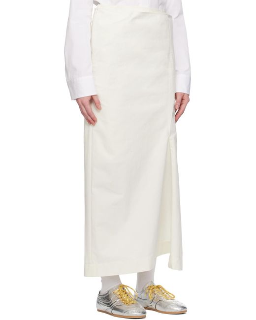 Commission White Paneled Midi Skirt