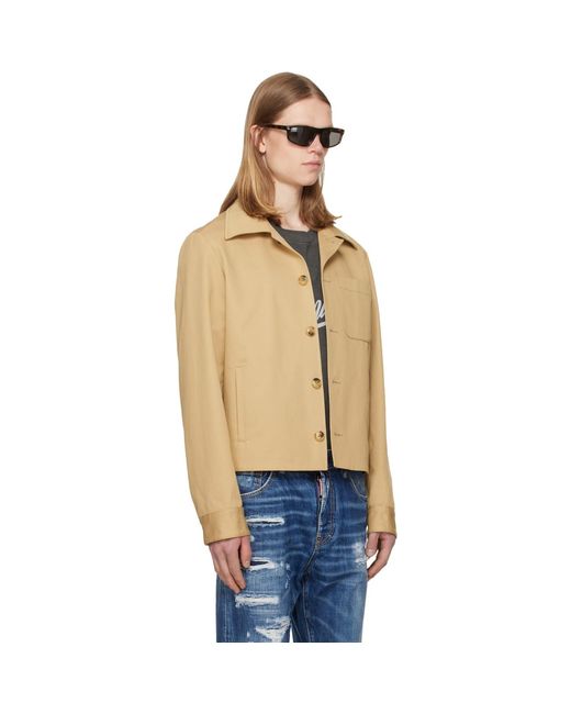 Amiri Natural Script Collar Shirt Jacket for men