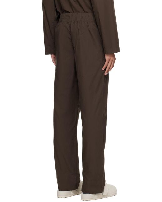 Pantalon de pyjama brun à cordon coulissant Tekla pour homme en coloris Black