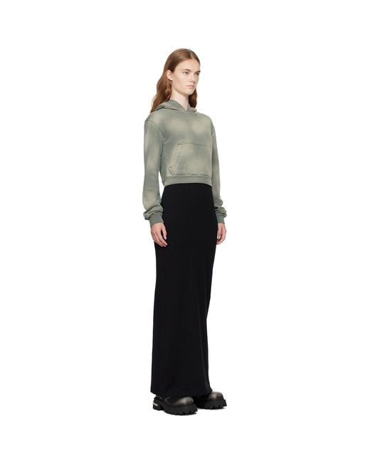 we11done Black Layered Hoodie Dress