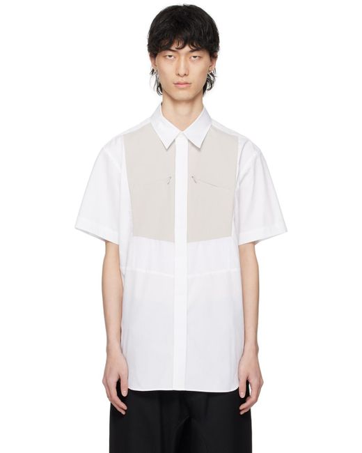 Chemise blanche à panneaux kinetic Fumito Ganryu pour homme en coloris White