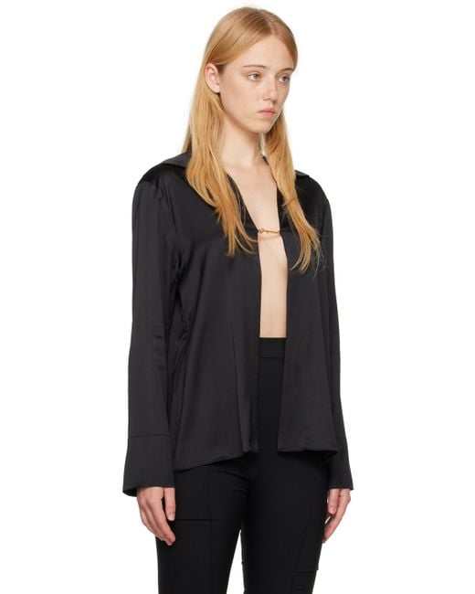 Chemise 'la chemise notte' noire - le papier Jacquemus en coloris Black