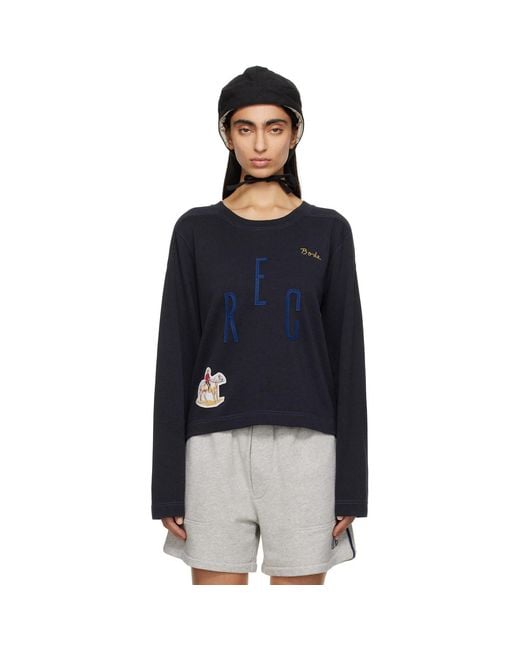 Bode Black 'Rec' Pullover Sweatshirt