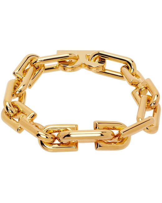 Balenciaga Metallic Gold-tone Chain Bracelet for men