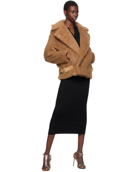 【Max Mara】Vanadio キャメルウール ジャケット Max Mara ブラウン Vanadio キャメルウール ジャケット ブラック