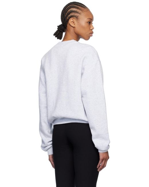 Skims グレー Cotton Fleece クラシック クルーネック スウェットシャツ White