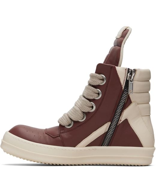 Rick Owens Brown Concordians Jumbolace Geobasket Sneakers for men