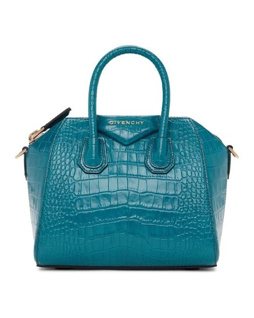Givenchy Blue Croc Mini Antigona Bag