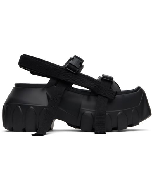 Rick Owens Black Hollywood Mega Tractor Sandals for men