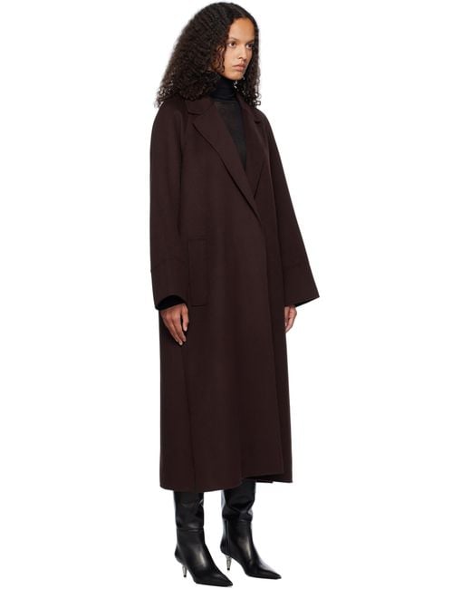 Max Mara Black Burgundy Agata Coat