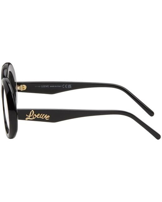 Loewe Black Oversized Round Glasses for men