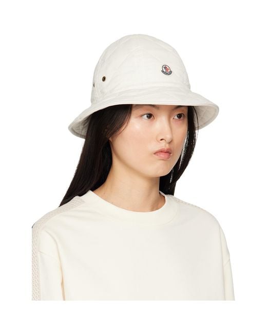 Moncler Natural Off- Quilted Bucket Hat