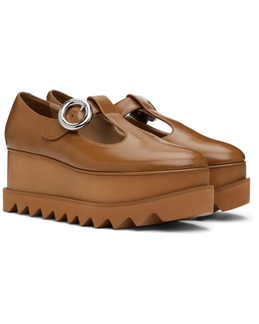 Stella McCartney Black Tan Elyse T-Bar Platform Mary Jane Derbys