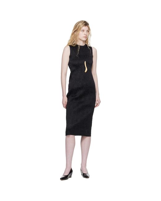 Super Yaya Black Open Back Midi Dress