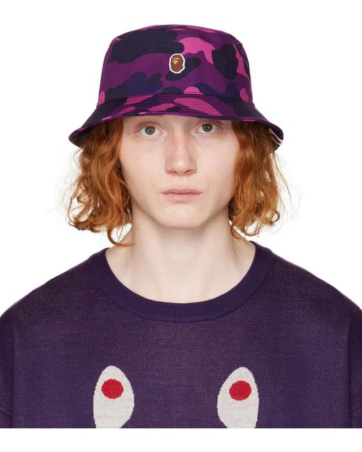 A Bathing Ape Purple Camo Bucket Hat for men