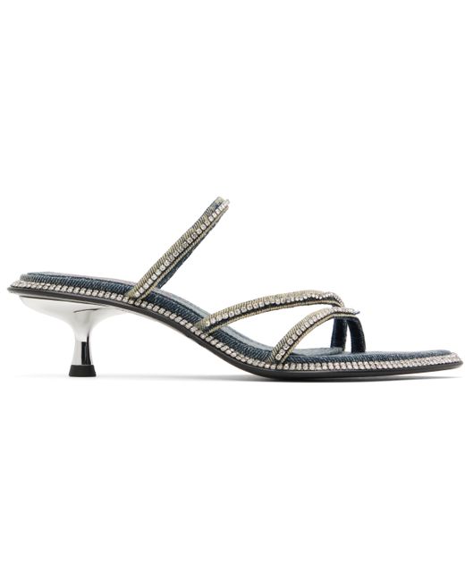 『DIESEL』D-Havanna Kittie ヒール Women's D-Havanna-Kitten-heel mules in crystal denim | Blue