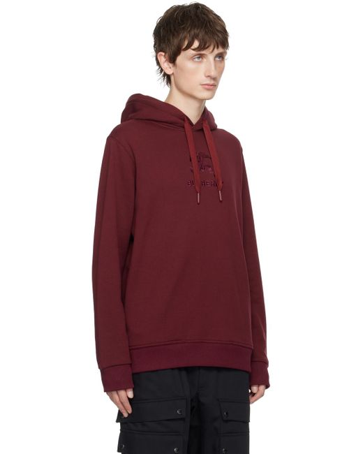 Burberry Burgundy Ekd Hoodie in Red for Men Lyst UK