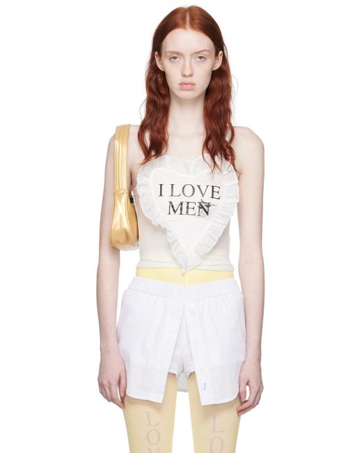 PRAYING White Ssense Exclusive 'i Love Men' Tank Top