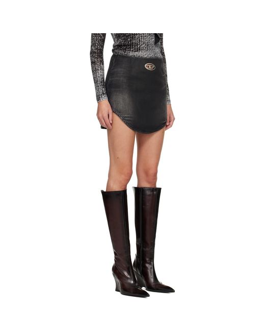 DIESEL Black De-Vany-S Denim Miniskirt