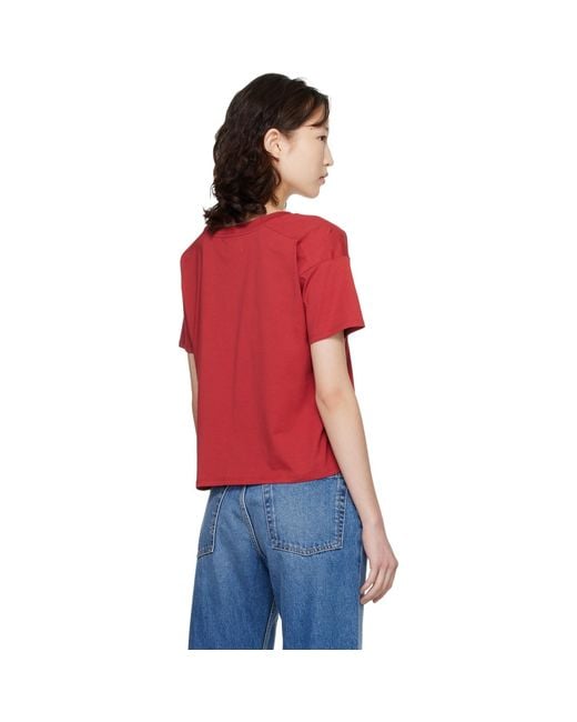 Loulou de Saison Red 'Faaa Lds' V-Neck T-Shirt