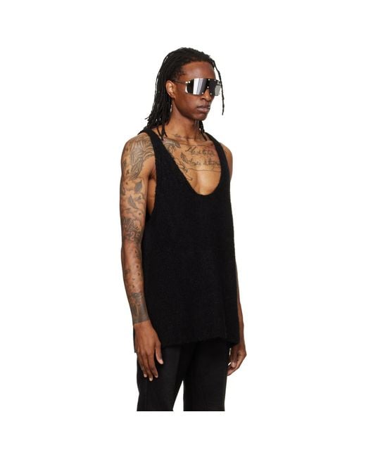 Rick Owens Black Tower Pony Tank Top for men