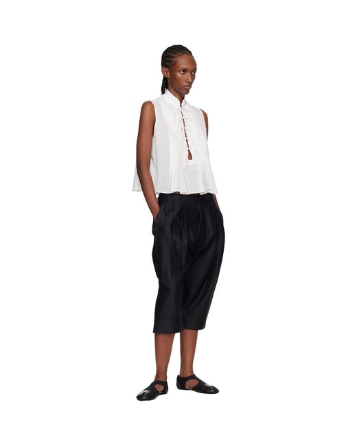 KENZO Black Paris Tailored Cropped Pleated Trousers