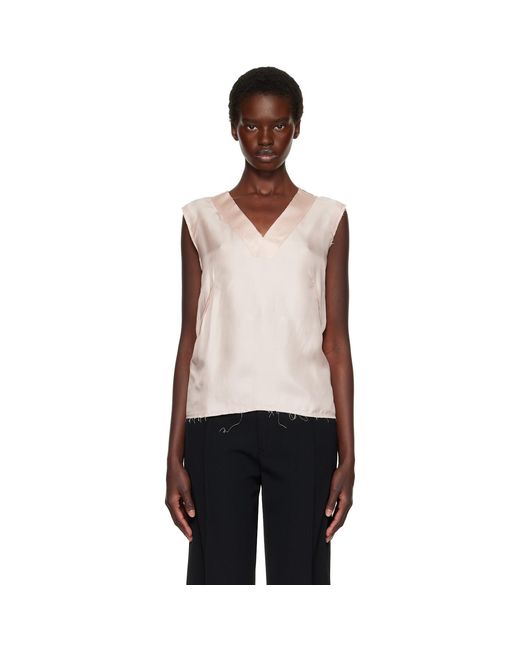 Maison Margiela Multicolor Silk V-Neck Top