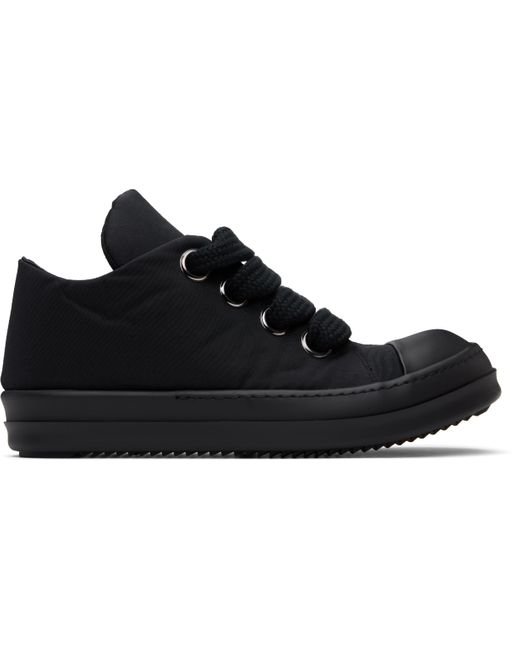Rick Owens Hollywood Jumbo Lace Puffer Low Sneakers in Black