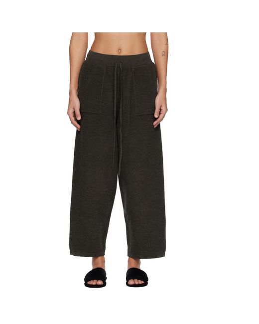 Lauren Manoogian Black Fine Terry Lounge Pants