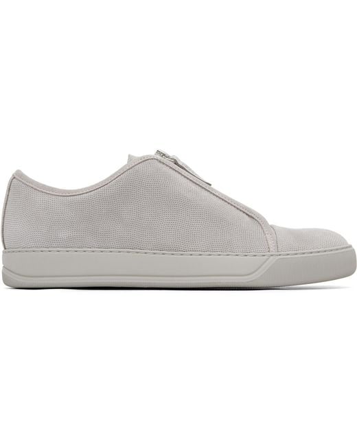 Lanvin Black Dbb1 Suede Zip Sneakers for men