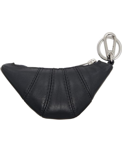 Lemaire Black Mini Croissant Keychain for men