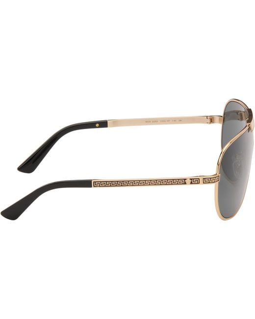 Versace Gray Greca Aviator Sunglasses