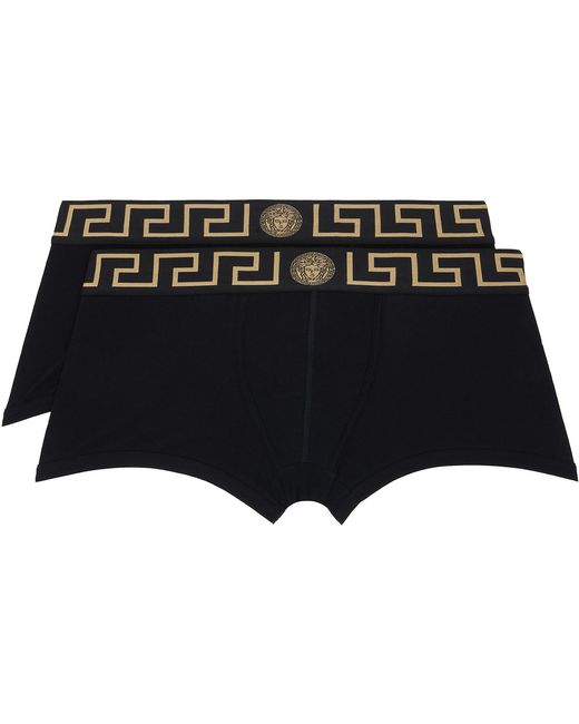 Versace Black Two-Pack Cotton-Jersey Boxer Briefs for men