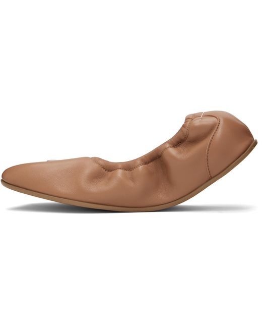 MM6 by Maison Margiela Brown Numeric Anatomic Ballerina Flats