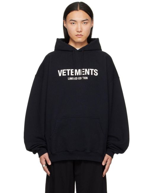 Vetements Blue Black 'limited Edition' Hoodie for men