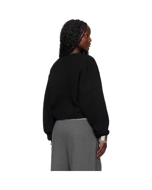 Fear Of God Black Holiday Heavy Waffle 90S Crewneck Sweater