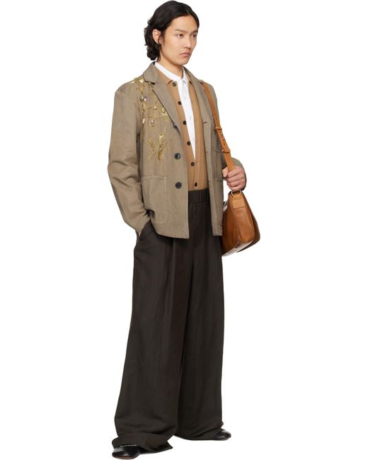 Dries Van Noten お洒落 スパンコール ツイル ジャケット DRIES VAN NOTEN | テーラードジャケット ゴールド レディース