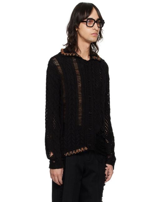 ANDERSSON BELL Black 'sauvage' Cardigan for men