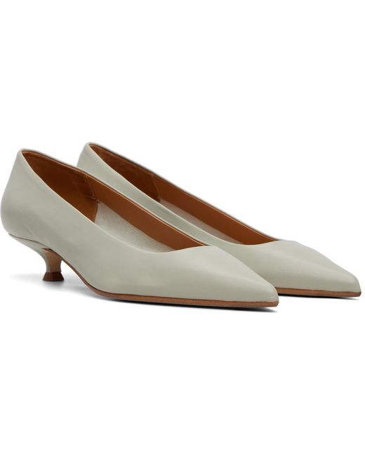 Aeyde Gray Cari Pointed-Toe Heels