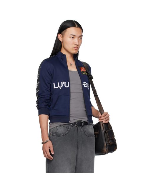 Lu'u Dan Blue Shrunken Track Jacket for men