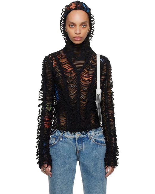 Jean Paul Gaultier Black Shayne Oliver Edition 'The Slashed City' Hoodie