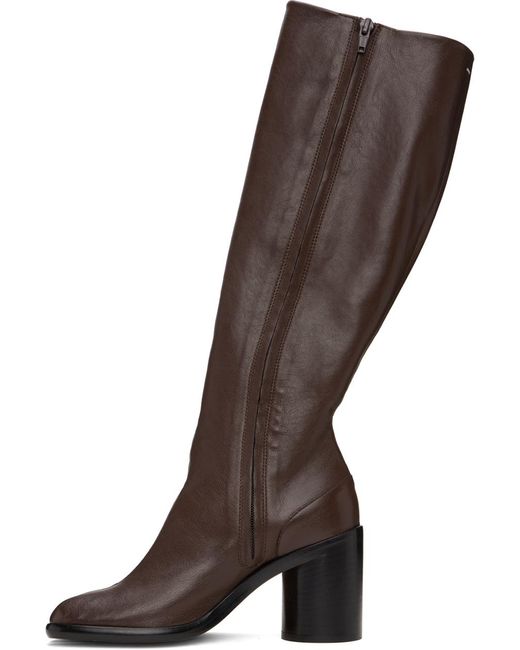 Maison Margiela Brown Tabi Knee-high Tall Boots