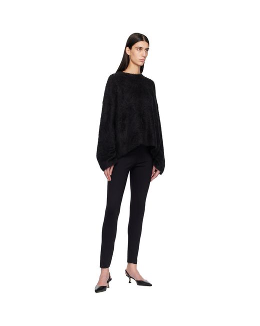 Totême Black Boxy Alpaca Knit Sweater
