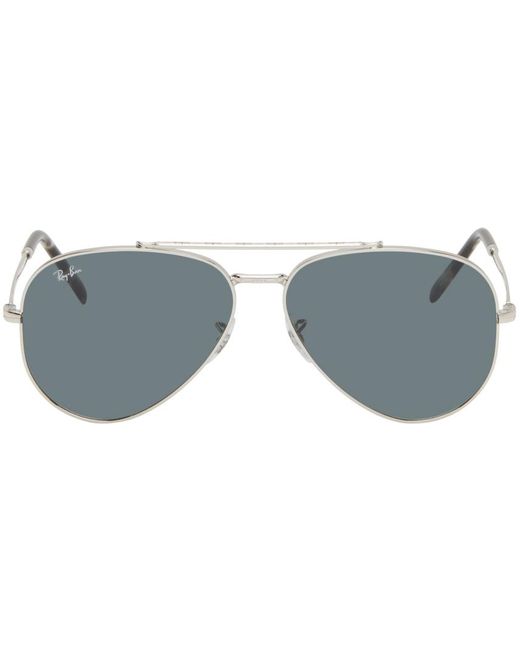 Ray-Ban Black Silver New Aviator Sunglasses for men