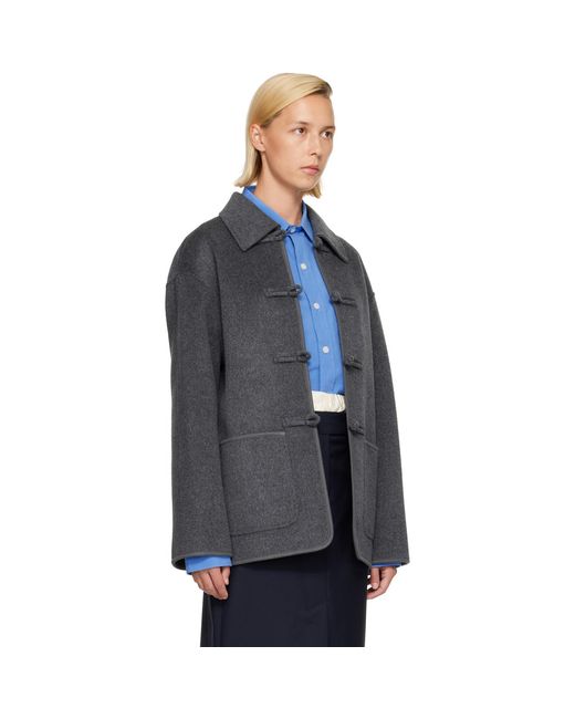 Rohe Blue Double-Faced Wool Pankou Closure Jacket