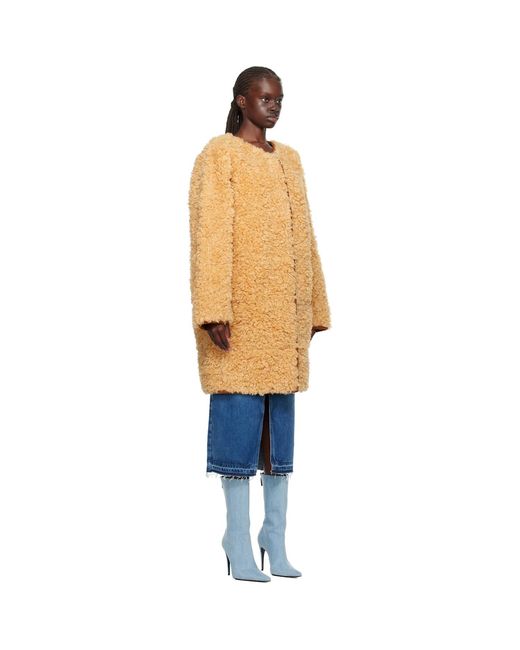 Stand Studio Blue Beige Paola Faux-fur Coat