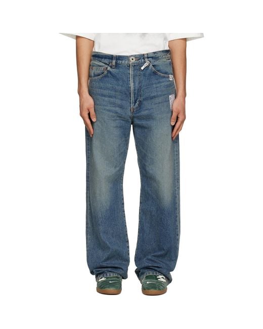Maison Mihara Yasuhiro Blue Flared Jeans for men