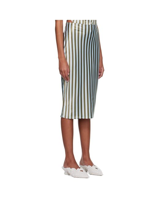 Miaou Black Ssense Work Capsule – Green & Blue Verona Midi Skirt