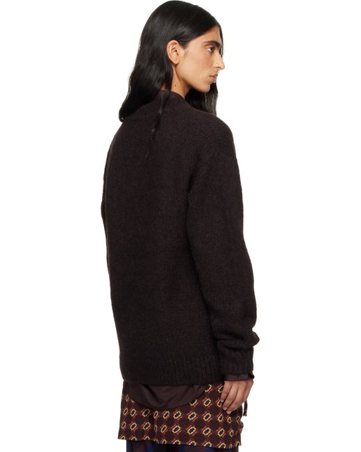 Dries Van Noten レディース ブラック ブラウン アルパカ カーディガン